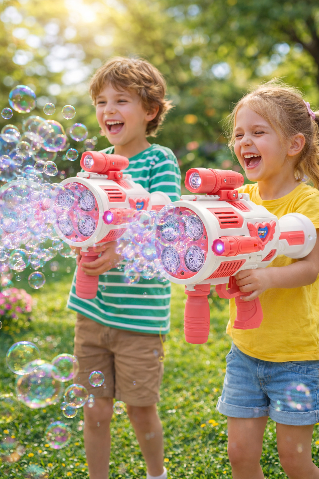 Pistola de Burbujas Automática con Luces LED